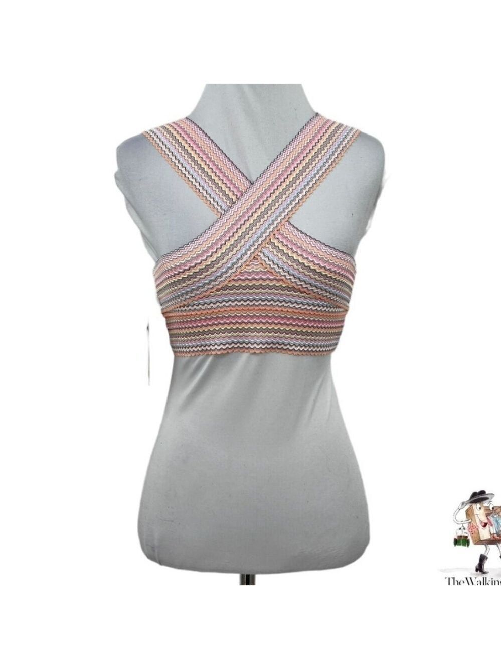 Hobie Junior's Standard Lets Stitch Together Elastic Bikini Top NWOT Size M -8